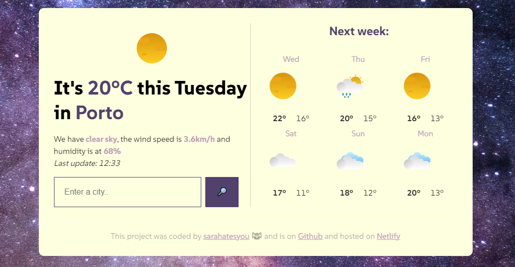 Image preview for the weather app website